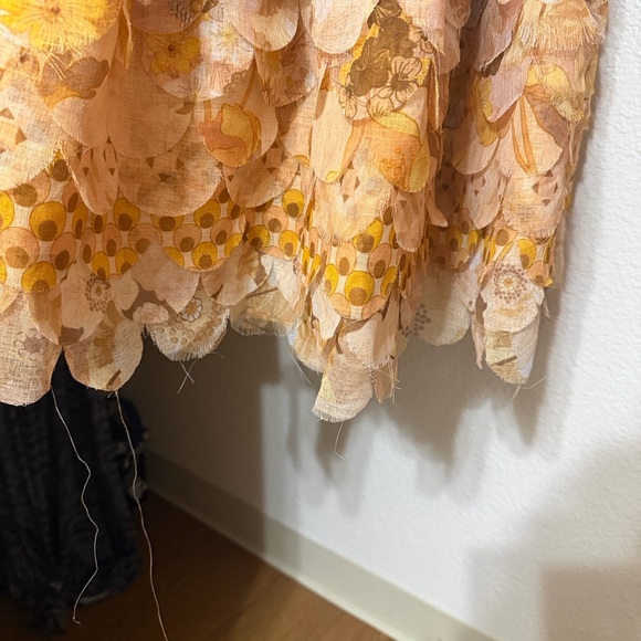 Zimmermann Floral Tempo Cream and Yellow Floral Lace Mini Dress - Picture 3 of 3